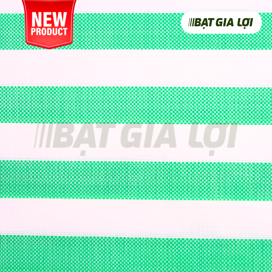 Bạt Nhựa PE Sọc Xanh Lá, Trắng 170gr/m2