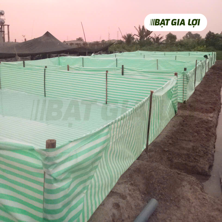 Bạt Nhựa PE Sọc Xanh Lá, Trắng 170gr/m2