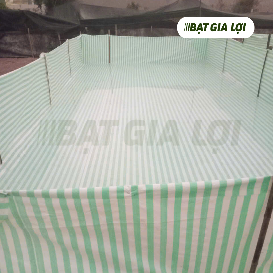 Bạt Nhựa PE Sọc Xanh Lá, Trắng 170gr/m2