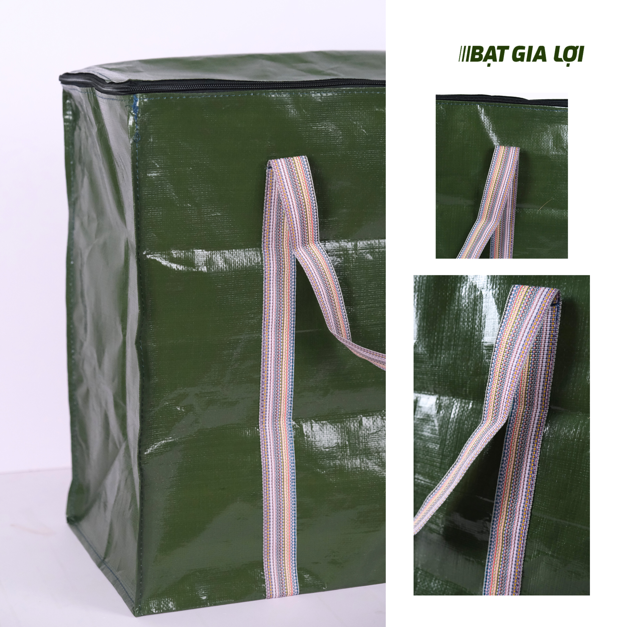 Túi Bạt Nắp Vuông Đựng Đồ, Chống Nước - Rêu Xanh