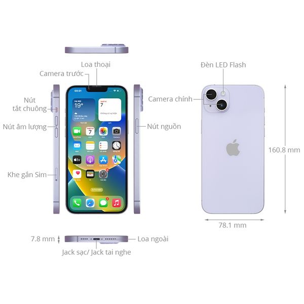 Điện thoại di động Apple iPhone 14 Plus (512GB) thông số