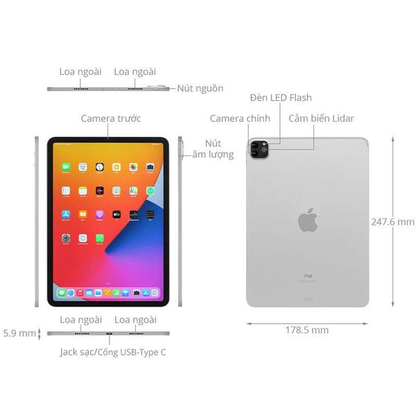 iPad Pro M1 11_ 2021 WIFI thông số chi tiết