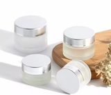 Bộ Hũ Kem Chiết Mỹ Phẩm thủy tinh Thân Mờ Nắp Nhôm 5g - 50g