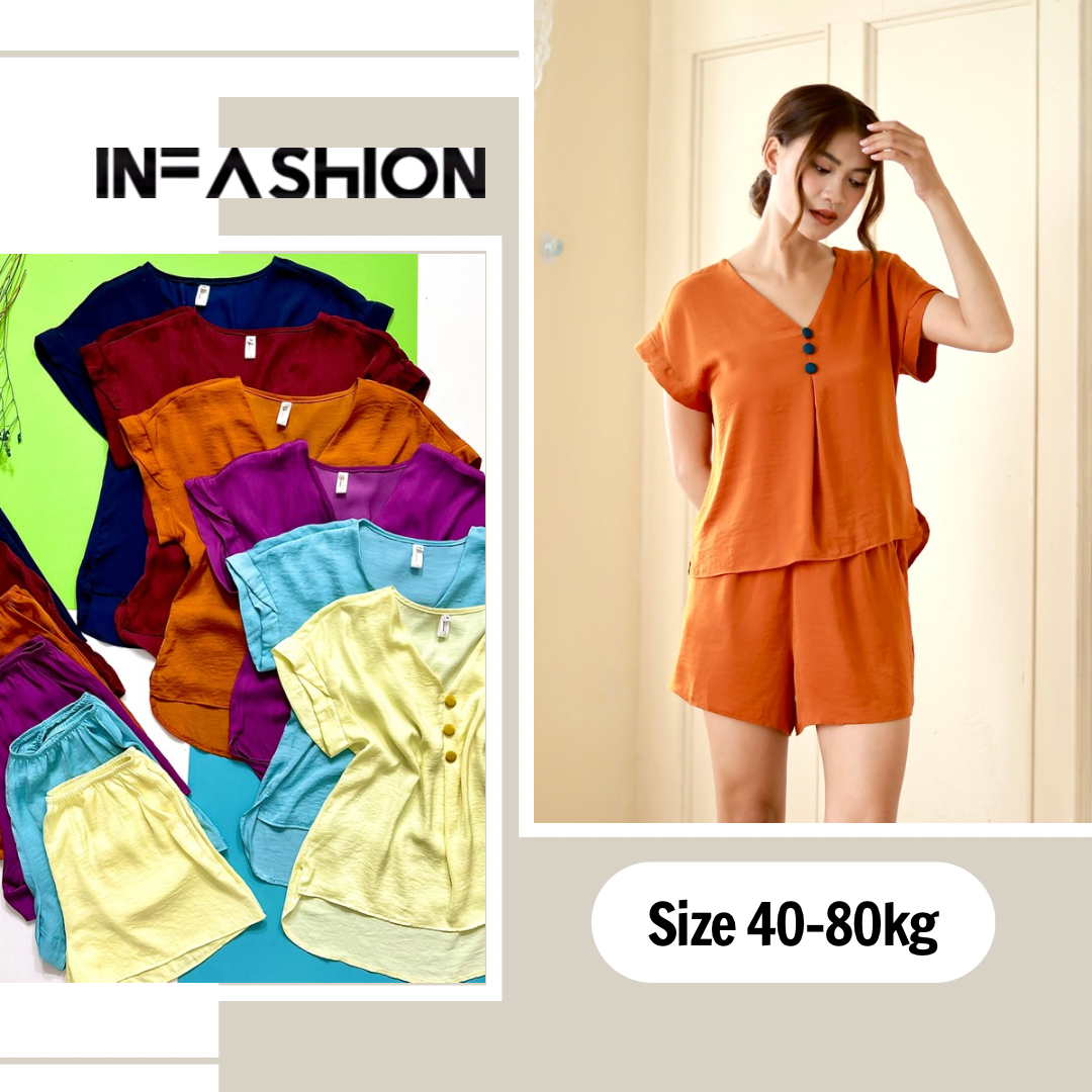 Đồ bộ đùi lụa mát tay liền mặc nhà InFASHION