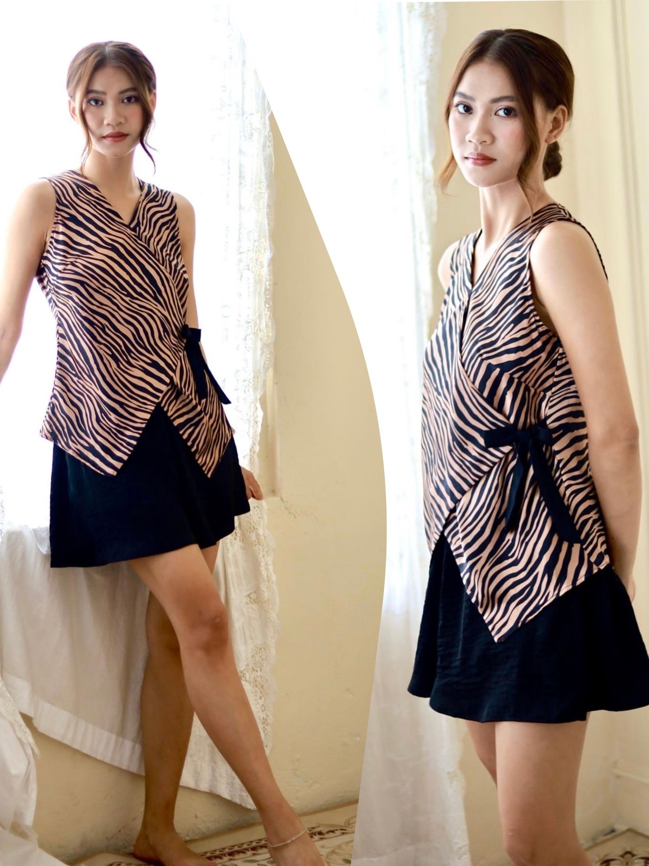Set áo hv quần váy không tay