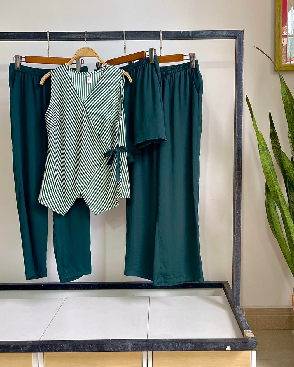 Quần lụa dài ống nhỏ (Bộ sọc nơ)