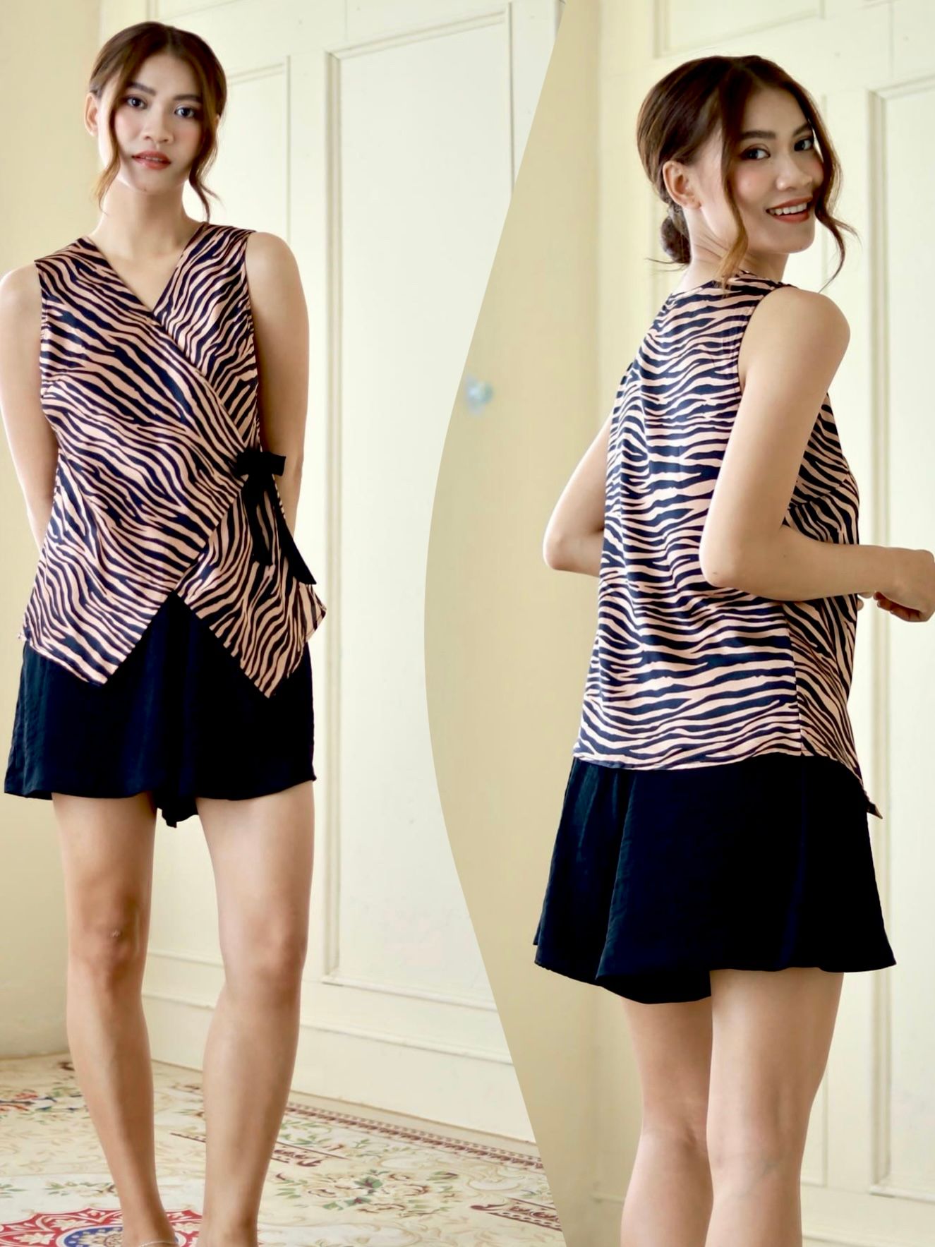 Set áo hv quần váy không tay