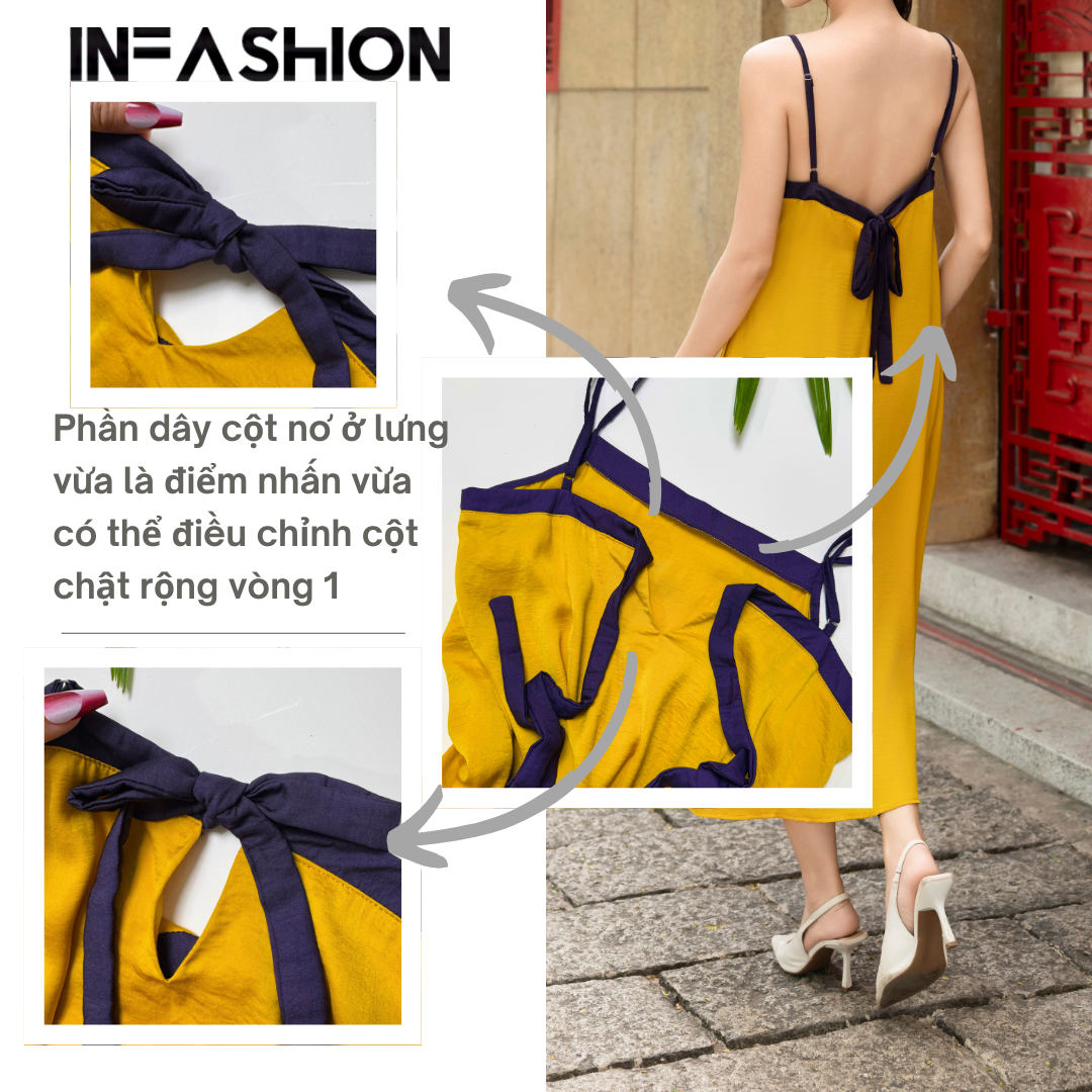 Đầm dây dài cột nơ sau