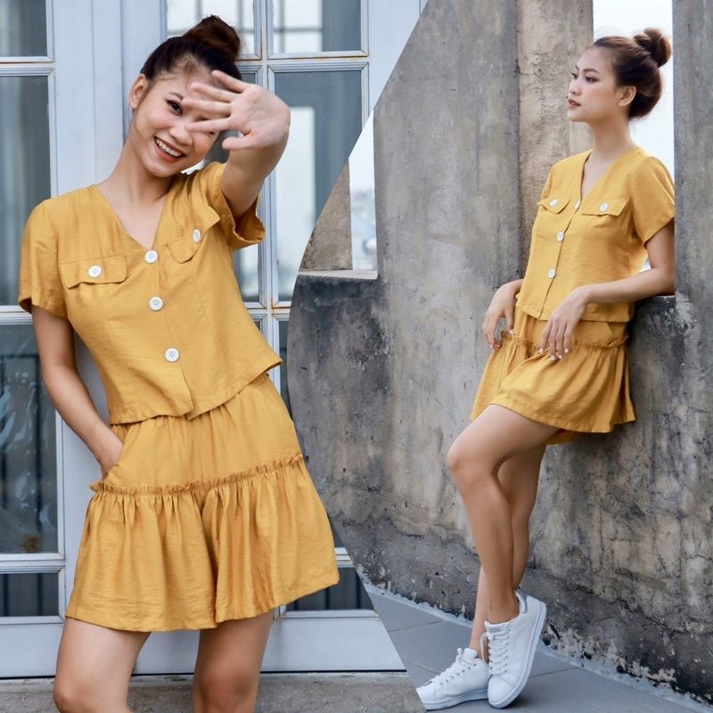 Set bộ quần váy áo có tay Infashion
