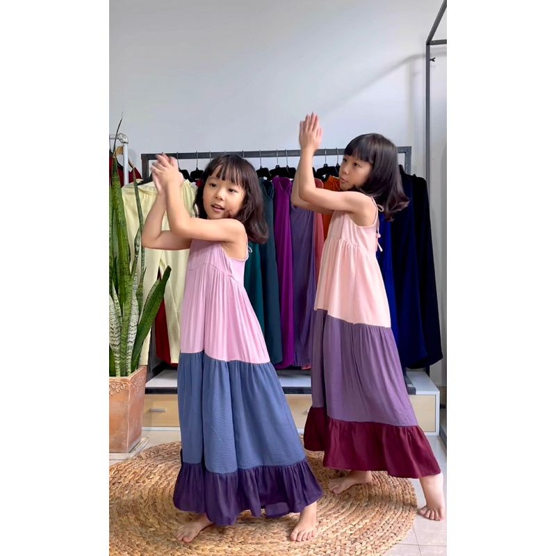 Đâm maxi 2 lớp thiết kế cho bé gái Infashion