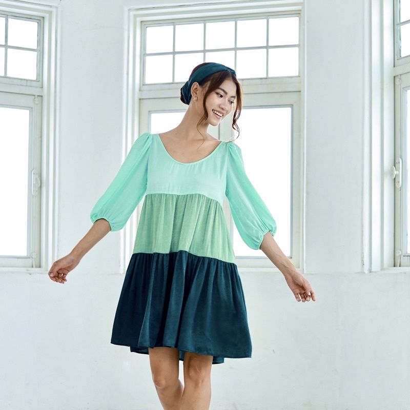 Đầm babydoll 3 tầng màu Infashion