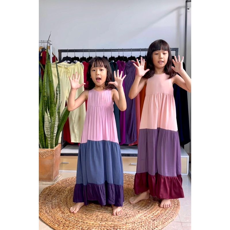 Đâm maxi 2 lớp thiết kế cho bé gái Infashion