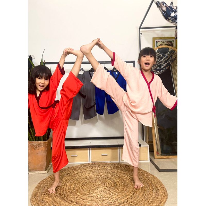 Đồ bộ lụa thiết kế mặc nhà cho bé yukata Infashion