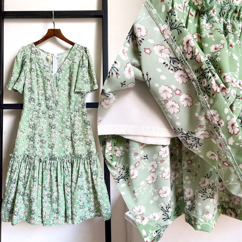 Đầm công sở đuôi cá tay tiên hoa nhí Infashion