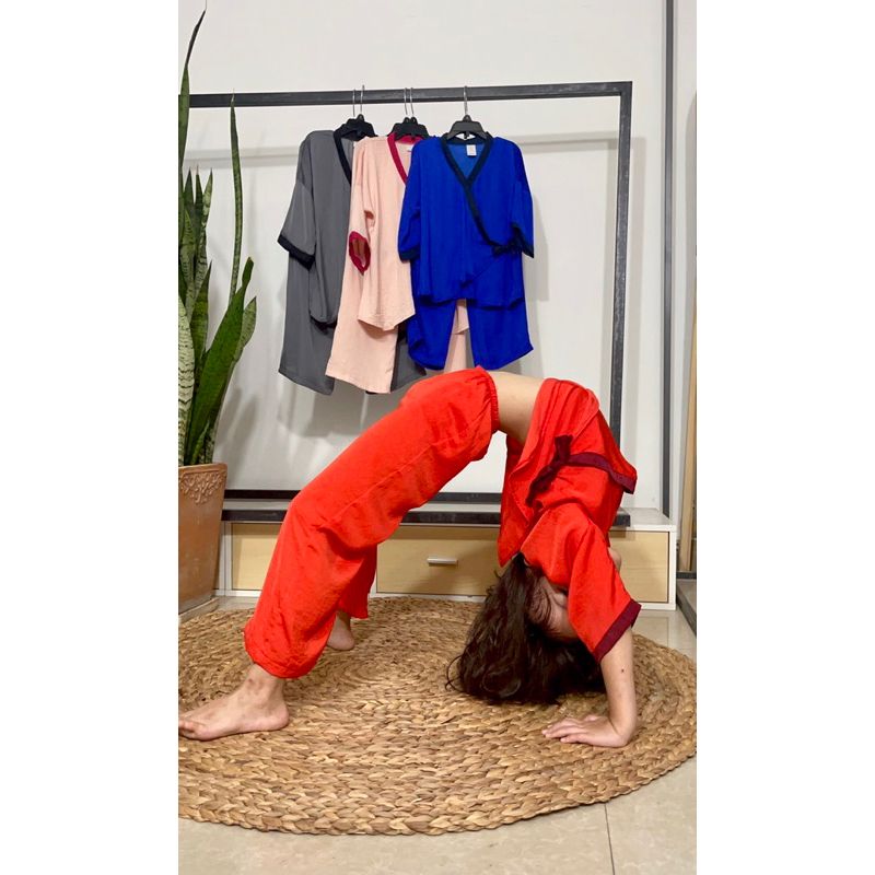 Đồ bộ lụa thiết kế mặc nhà cho bé yukata Infashion
