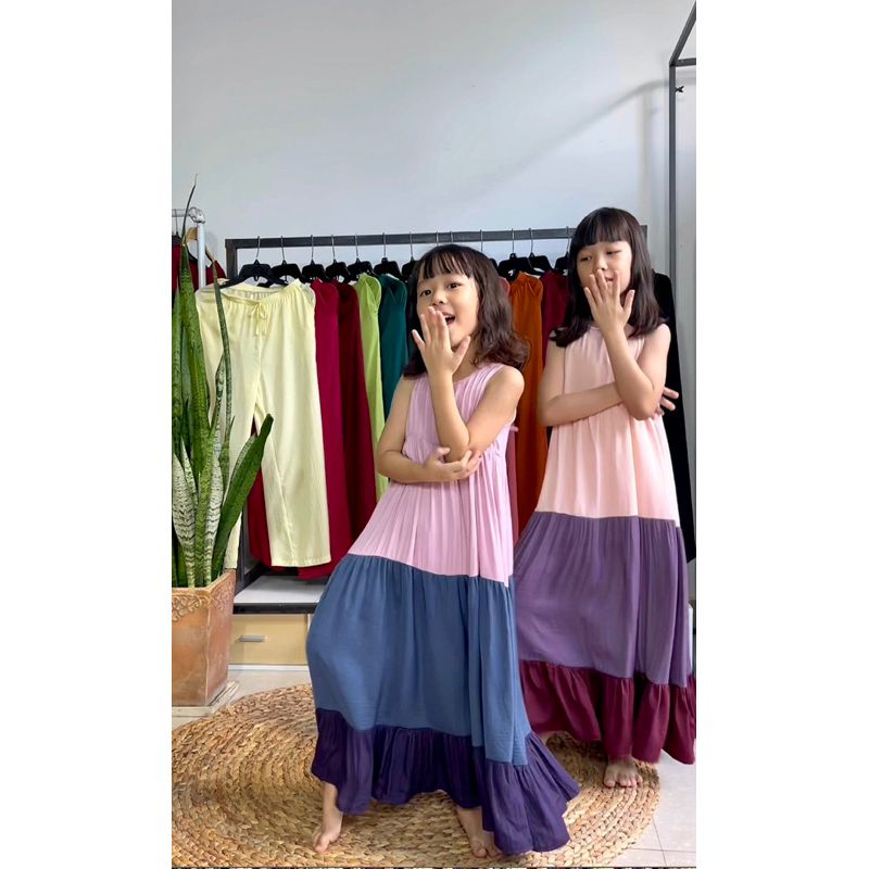 Đâm maxi 2 lớp thiết kế cho bé gái Infashion