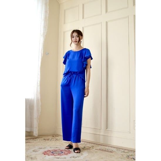 Quần lụa dài ống rộng mặc nhà nữ