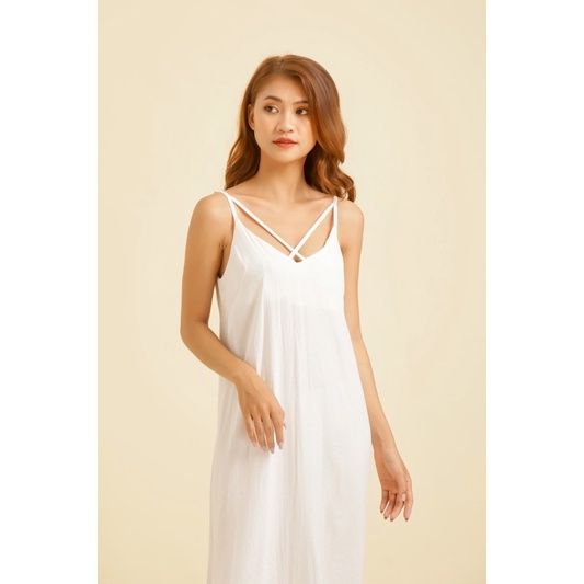 Đầm lụa hoa 2 dây Infashion
