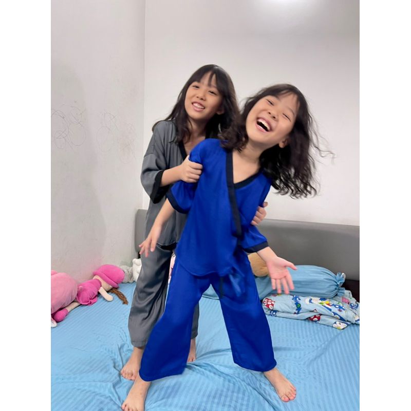 Đồ bộ lụa thiết kế mặc nhà cho bé yukata Infashion
