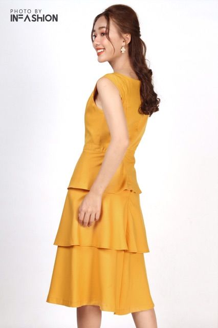 Đầm công sở 3 tầng Infashion