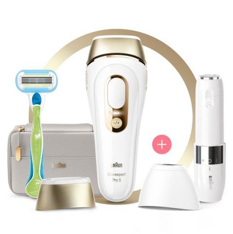  Máy triệt lông Braun - IPL Silk-expert Pro PL5159 + dao cạo mặt mini 