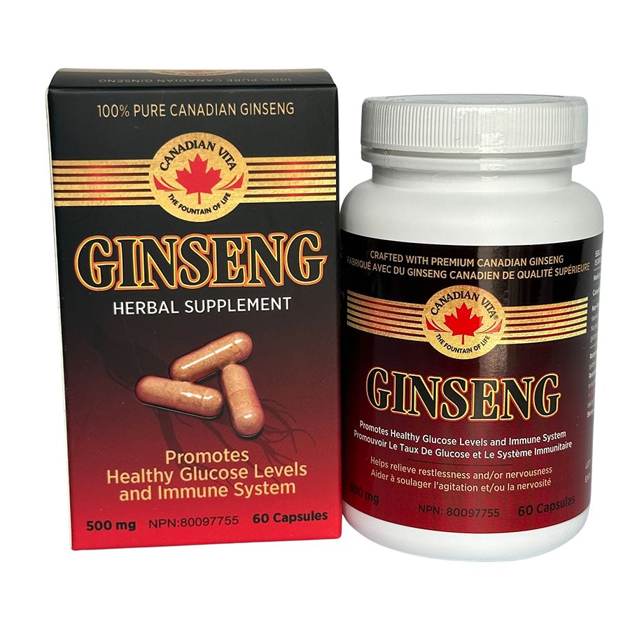 Viên nang nhân sâm Canada 5 năm tuổi - Canadian Vita Dried Gingeng 500mg