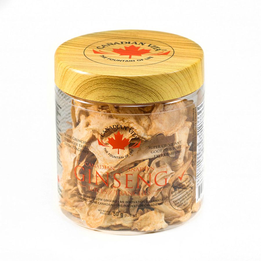 Nhân sâm Canada 5 năm tuổi cắt lát khô 50g - Canadian Vita Dried Gingeng Slices