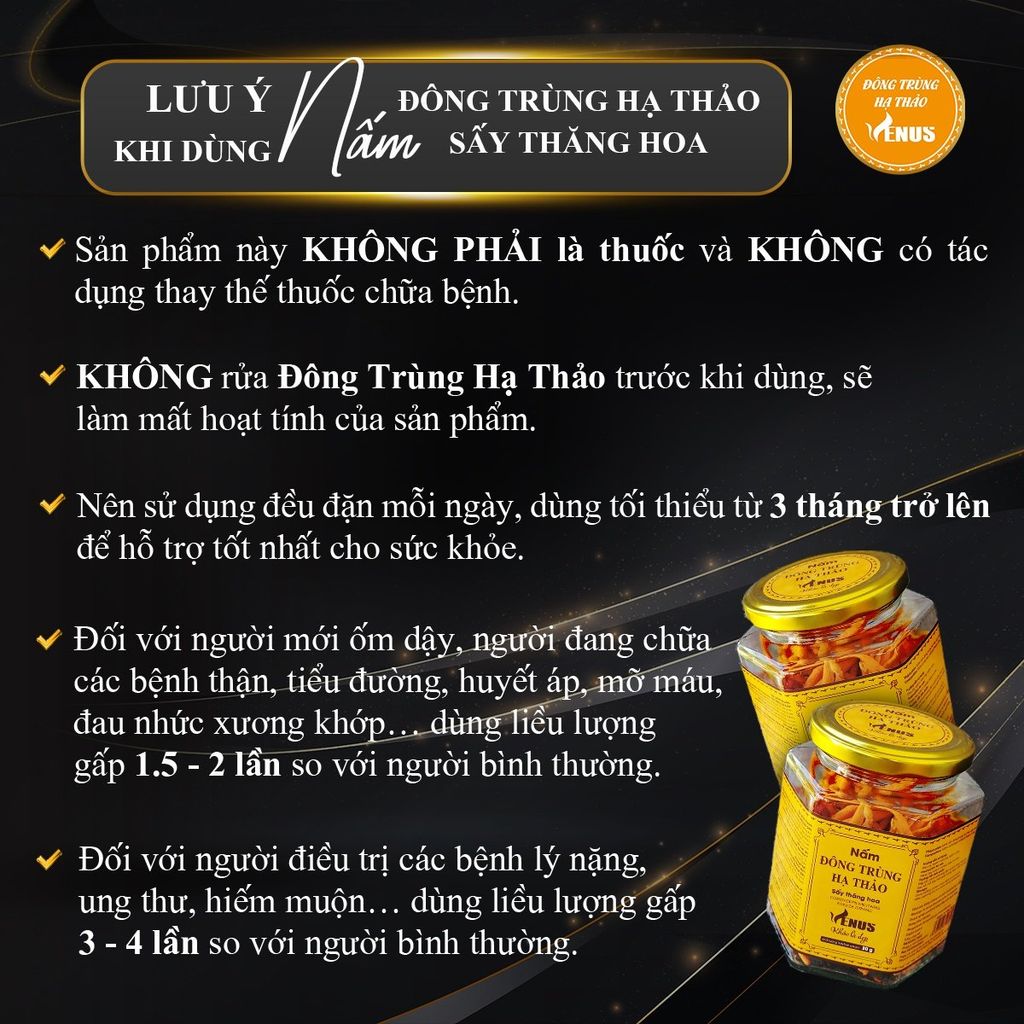 Nấm đông trùng hạ thảo sấy thăng hoa 20G (sấy khô) - VENUS KHỎE LÀ ĐẸP