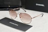  Kính Chanel Pilot Aviator Pink Gold Titanium Sunglasses CH4189TQ 