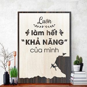 Tranh gỗ decor tạo động lực Lucky-T13