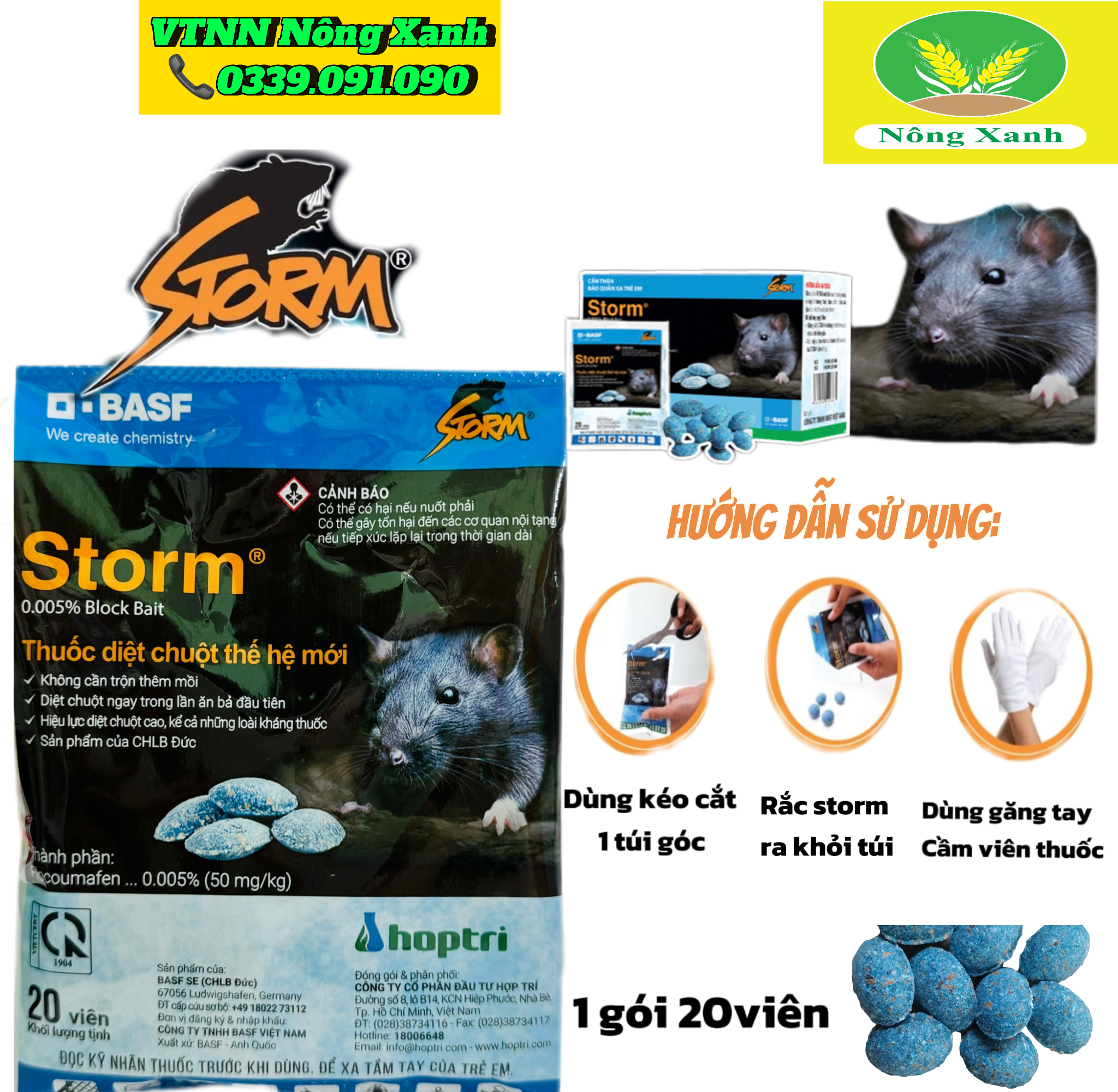 (gói 20 viên) Thuốc diệt chuột Storm - Thuốc chuột Storm