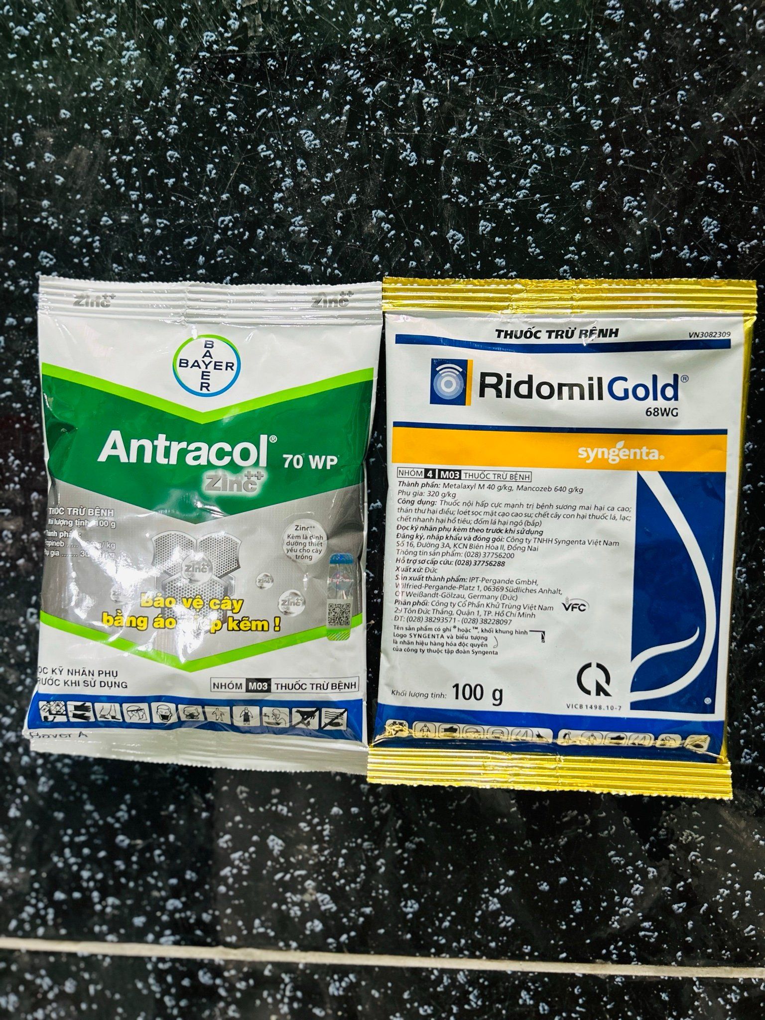 Đặc trị vàng lá mai vàng, đốm lá hoa hồng, đốm lá hoa lan, chết nhanh hồ tiêu Ridomin Gold 68WG - Ridomil