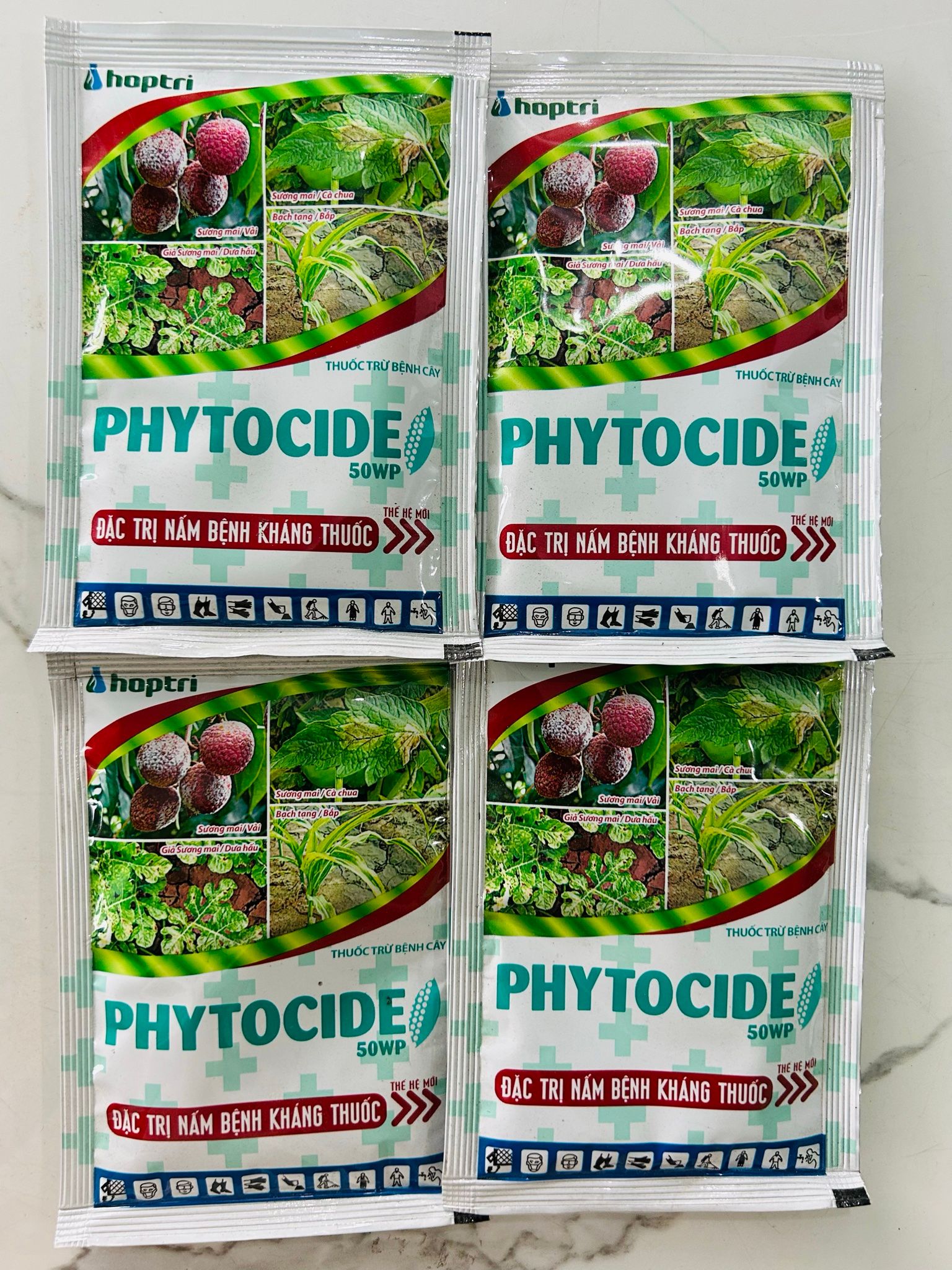 Phytocide 50WP Đặc trị sương mai, bệnh giả sương mai . Bệnh chết nhanh, vàng lá, rụng lá