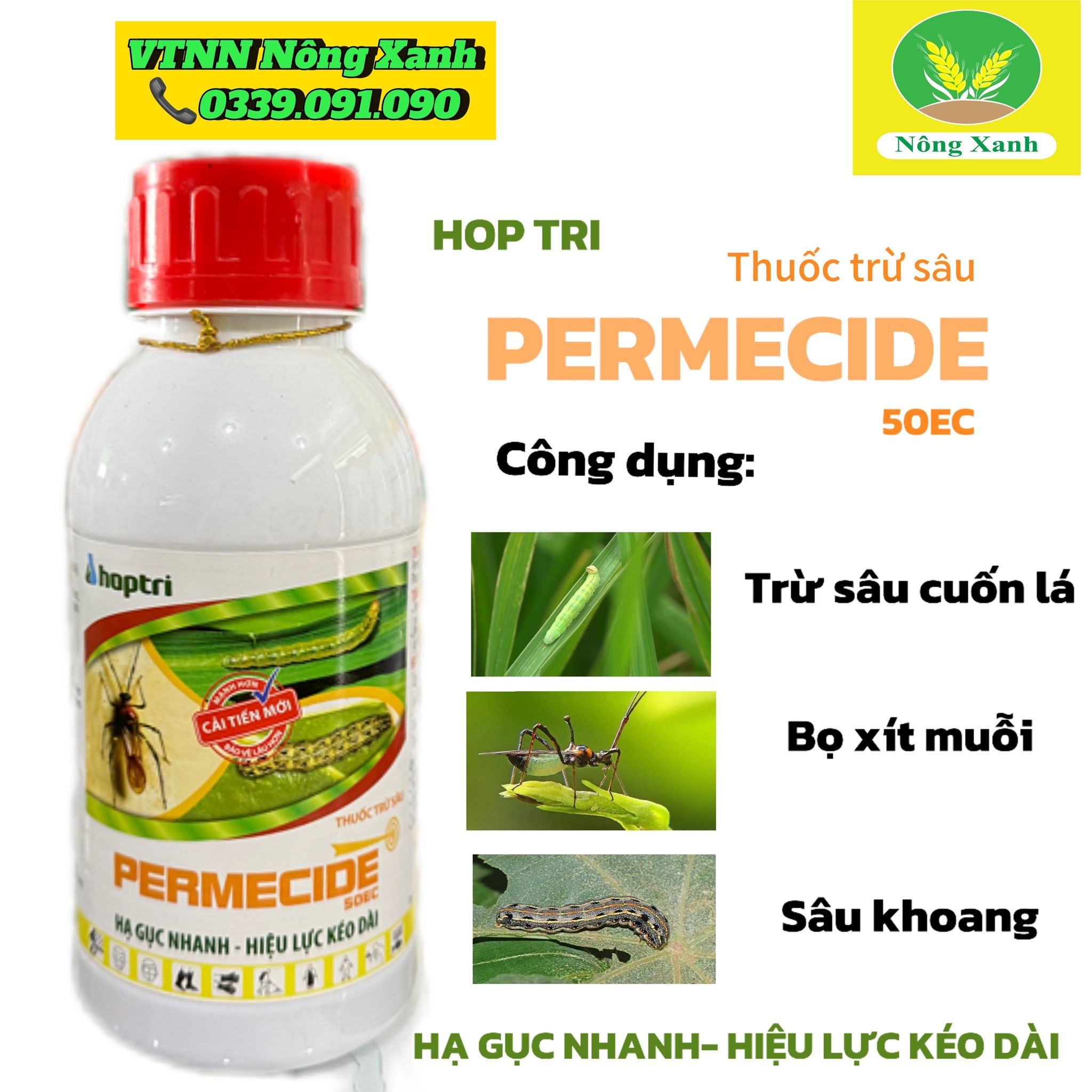 Thuốc trừ sâu Permecide 50EC ĐẶC TRỊ BỌ TRĨ, SÂU CUỐN LÁ, SÂU KHOANG