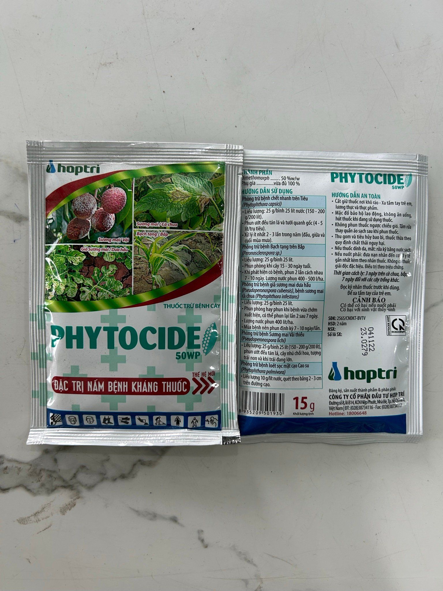 Phytocide 50WP Đặc trị sương mai, bệnh giả sương mai . Bệnh chết nhanh, vàng lá, rụng lá