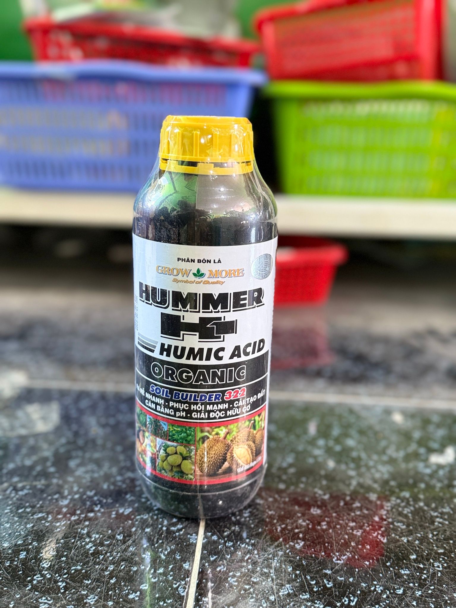 Phân bón Growmore HUMER H1 Humic 322 tốt cho mọi cây trồng chai 1 lít
