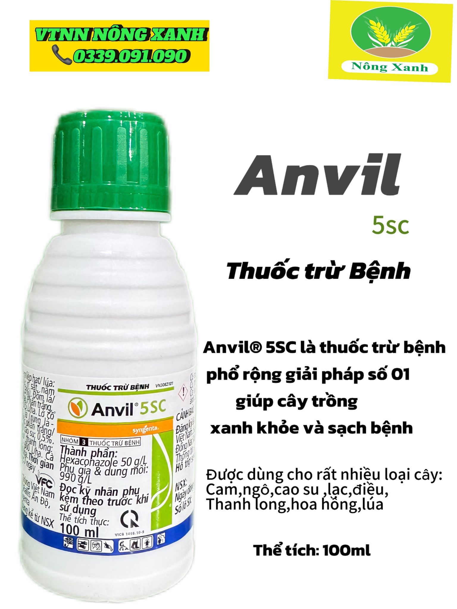 Thuốc trừ bệnh phấn trắng, đốm đen , rỉ sắt trên cây hoa hồng Anvil 5sc