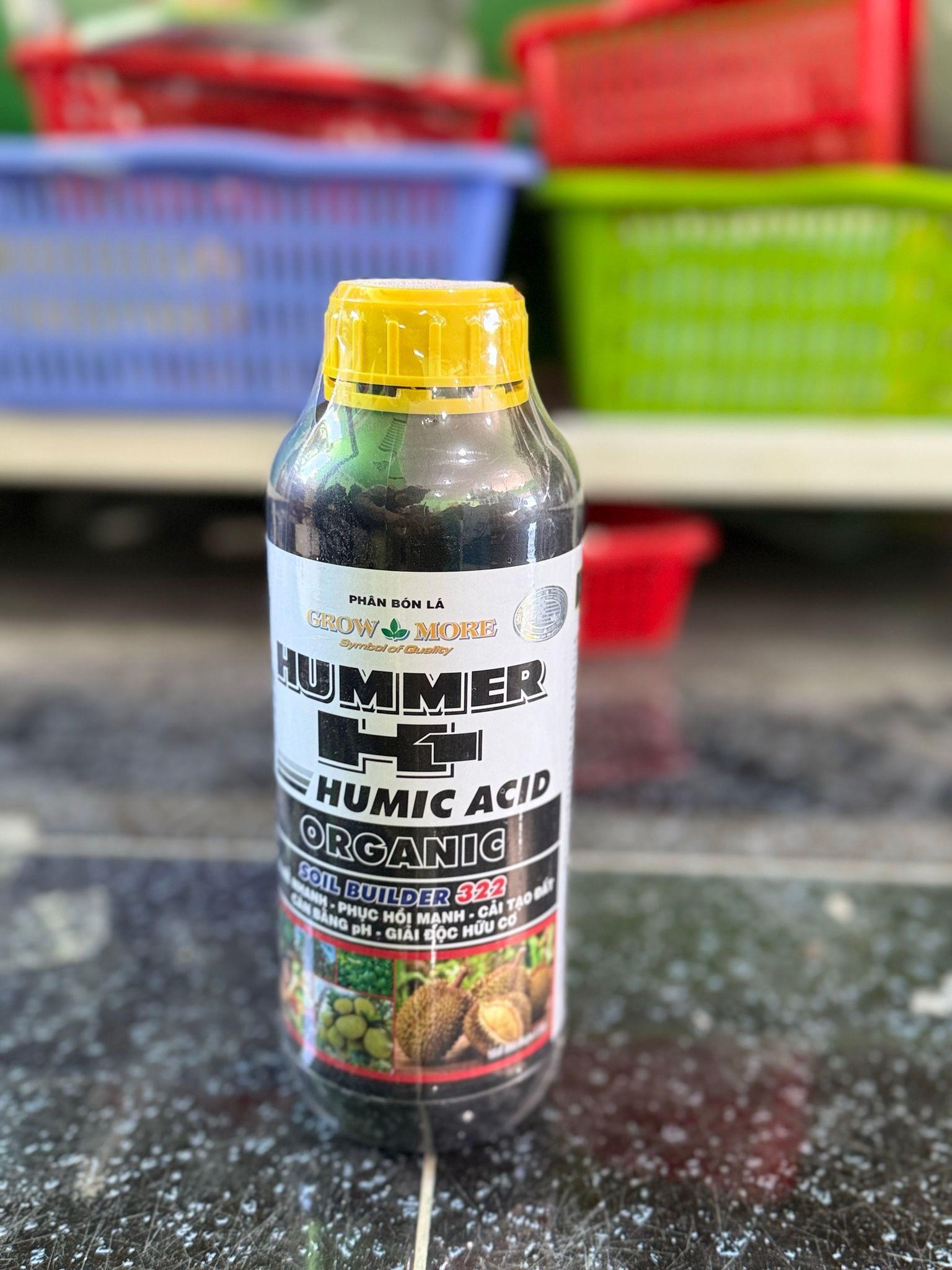 Phân bón Growmore HUMER H1 Humic 322 tốt cho mọi cây trồng chai 1 lít