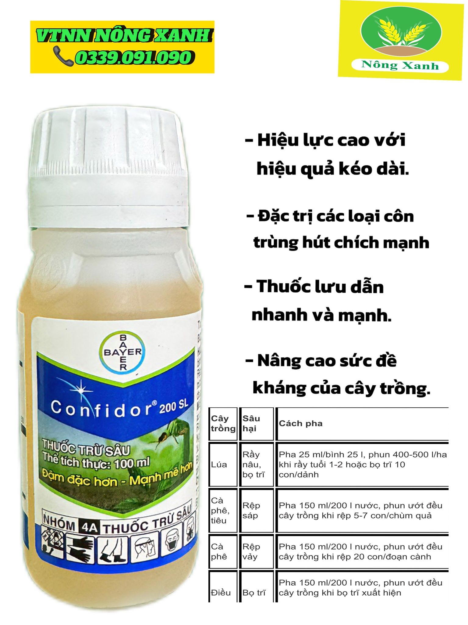 Thuốc Confidor 200SL - chai 100ml