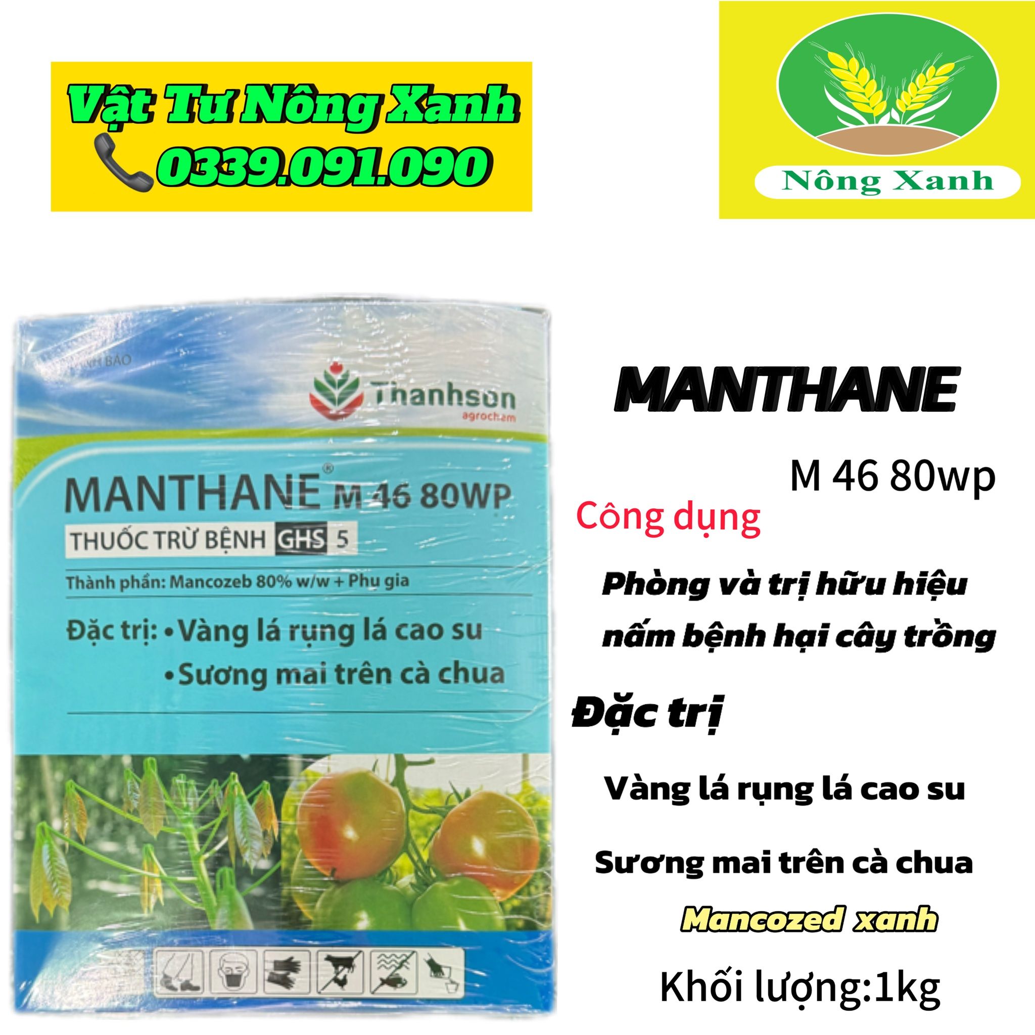 Trị bệnh sương mai trên cây Cà Chua MANTHANE M46 80WP - MAN XANH THANH SON