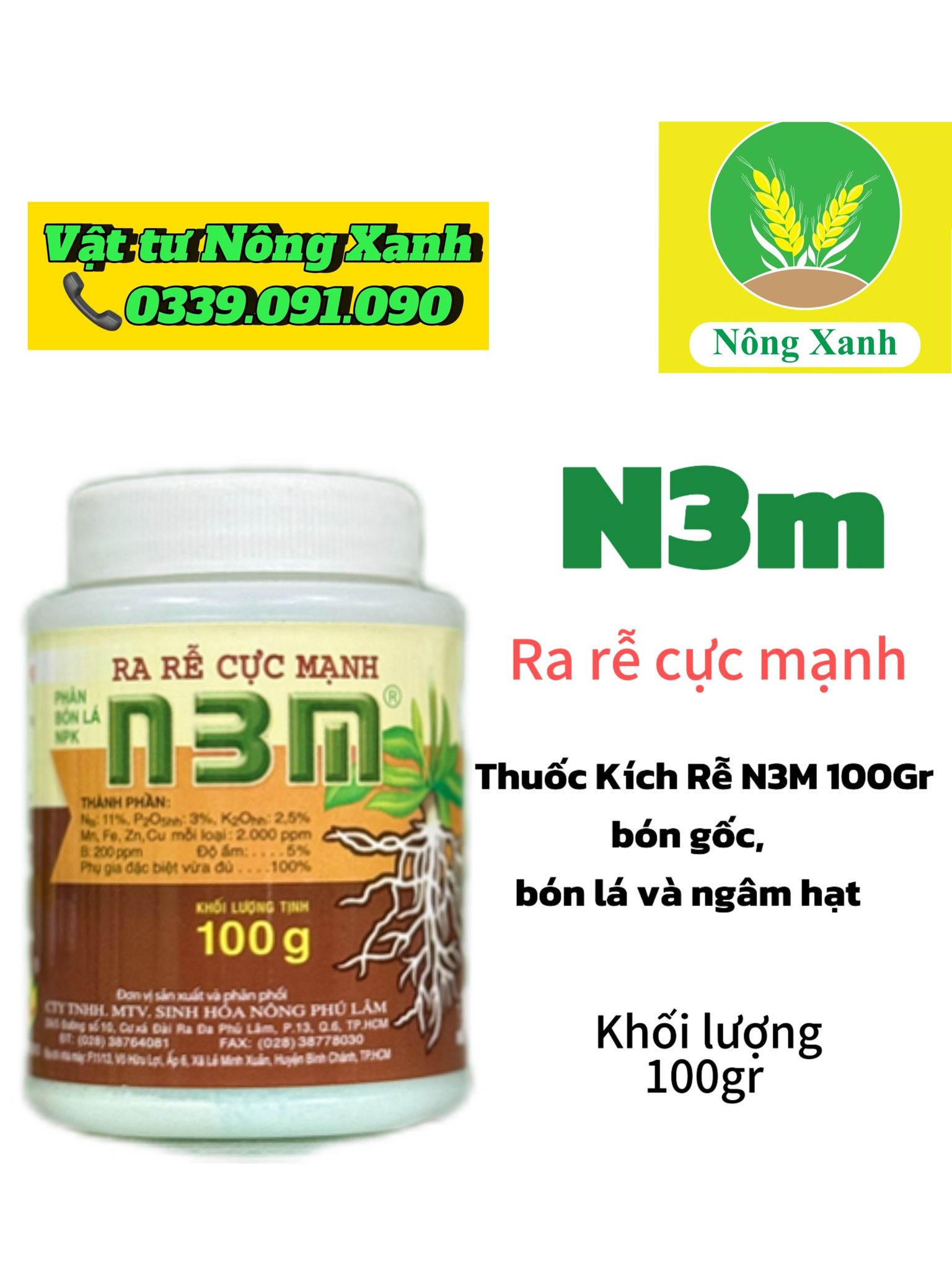 Phân bón Kích rể Mạnh M3N ( Hủ 100gr)