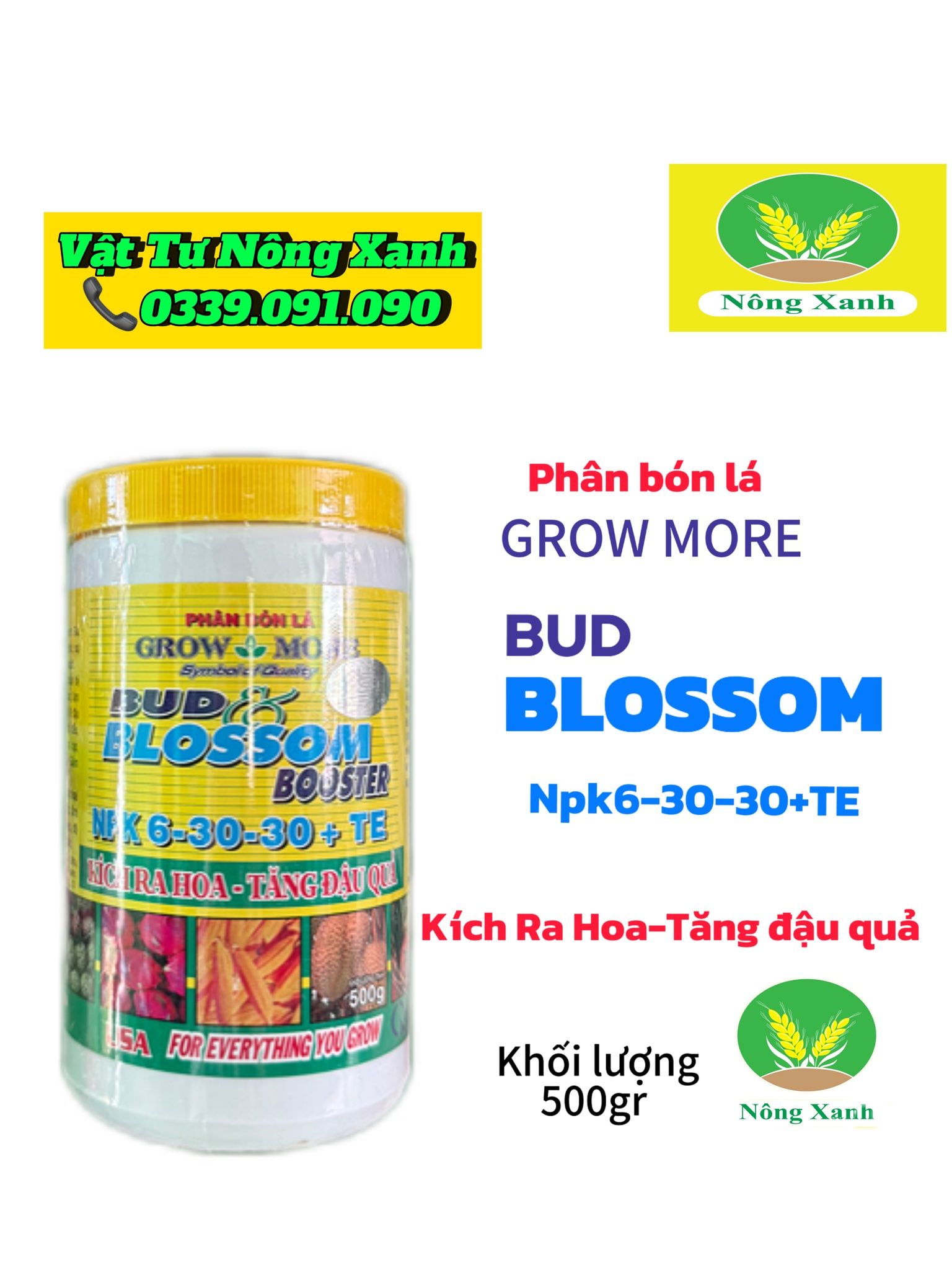 phân bón Grow more 6-30-30 hủ 500gr