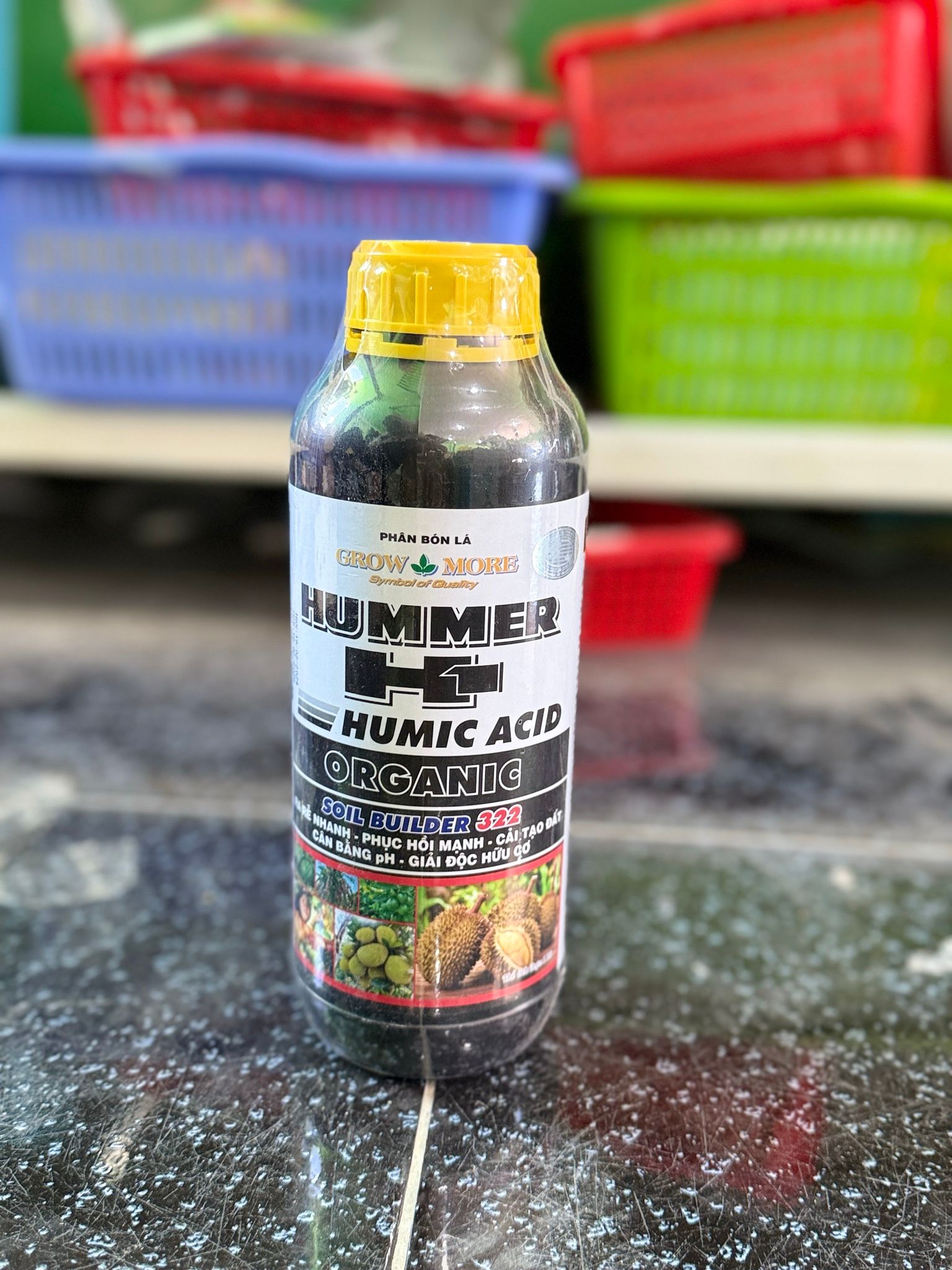 Phân bón Growmore HUMER H1 Humic 322 tốt cho mọi cây trồng chai 1 lít