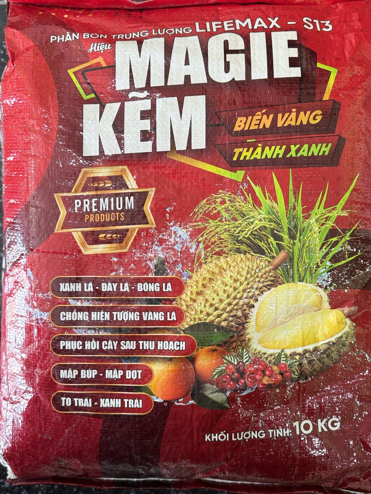 phân bón MAGIE KẼM biến vàng thành xanh (bao 10kg)
