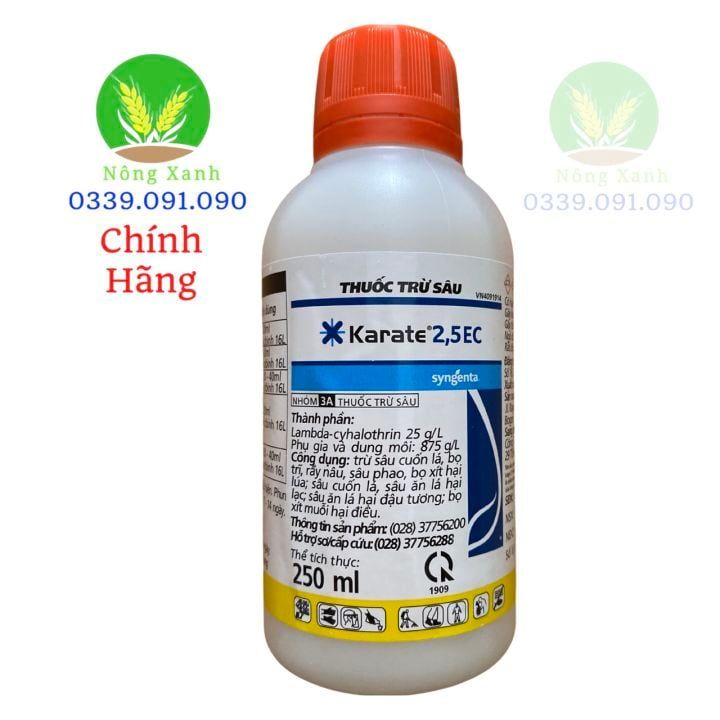 Thuốc KARATE 2.5EC (250ml) trừ Bọ Xít Muỗi hại cây ăn trái-Thuốc Trừ Sâu Karate Trừ Sâu cuốn lá, Bọ trĩ, Bọ xít muỗi, Sâu Phao, Bọ xít