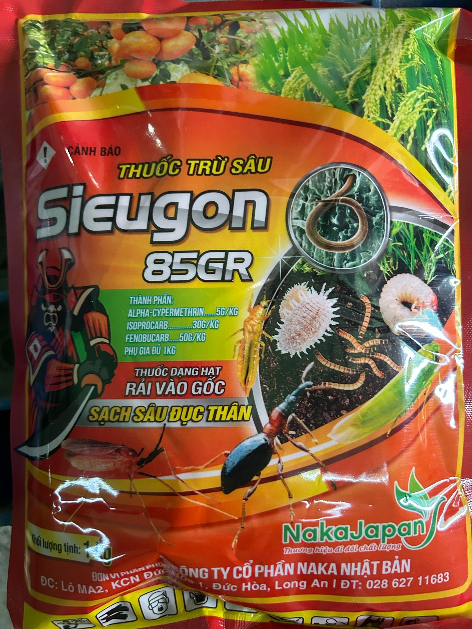 SIEUGON 85GR ĐẶC TRỊ Sâu đục thân, tuyến trùng, sâu đất trên rau màu, khoai lang, cam, quýt, bưởi, thanh long