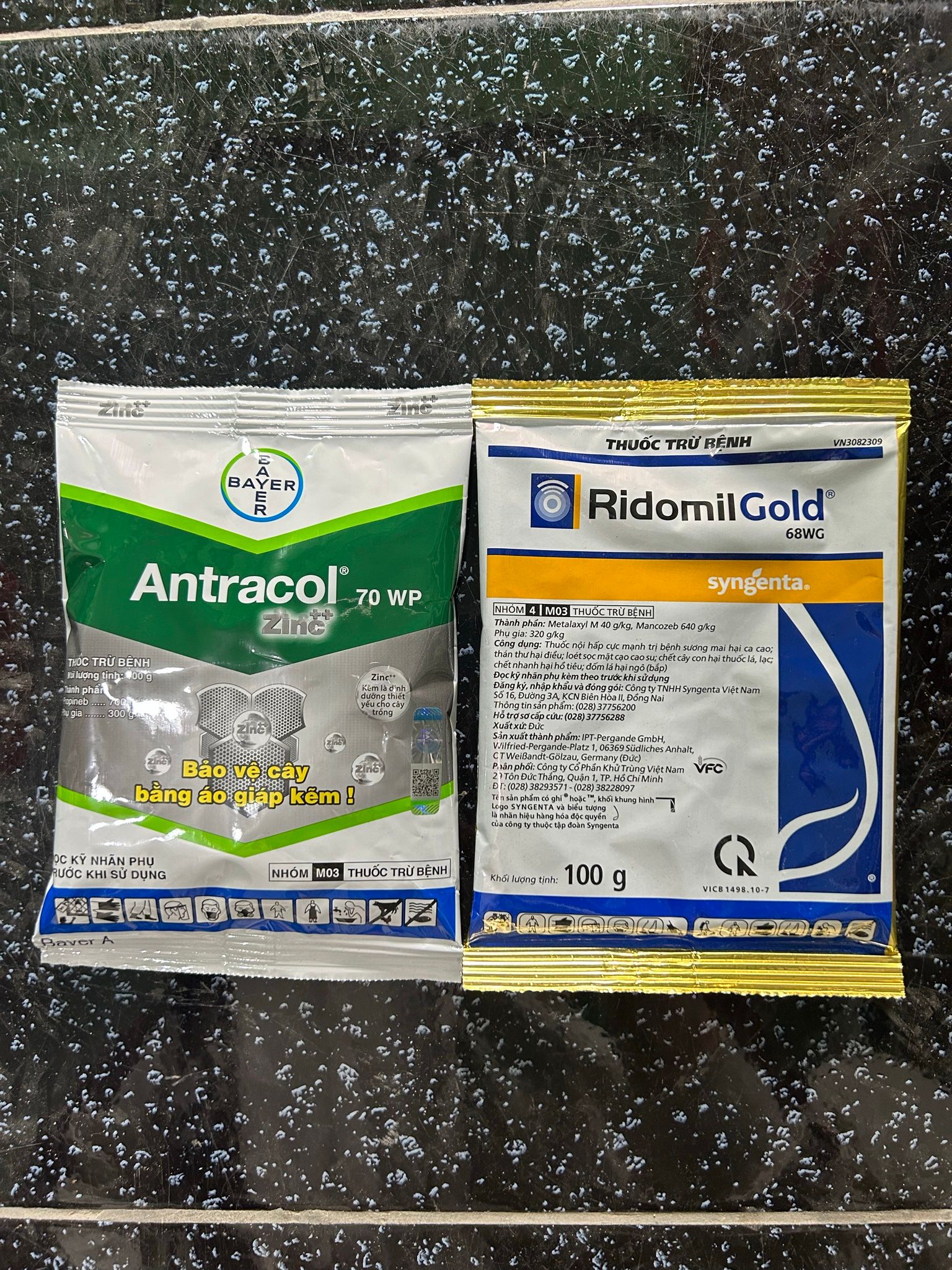 Đặc trị vàng lá mai vàng, đốm lá hoa hồng, đốm lá hoa lan, chết nhanh hồ tiêu Ridomin Gold 68WG - Ridomil