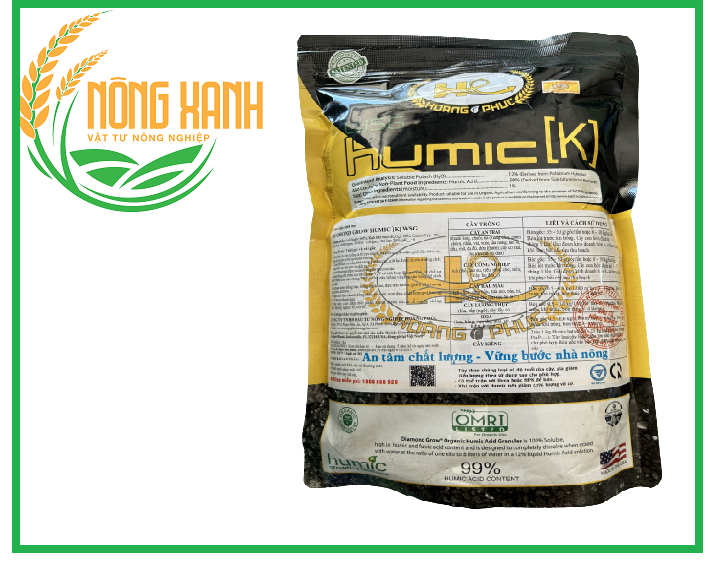 Phân bón Humic Acid Powder (1KG DẠNG HẠT) hữu cơ nhập khẩu Mỹ, tan hoàn toàn, kích ra rễ mạnh