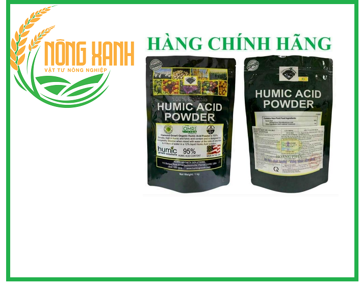 Phân bón Humic Acid Powder (1kg) hữu cơ nhập khẩu Mỹ, tan hoàn toàn, kích ra rễ mạnh