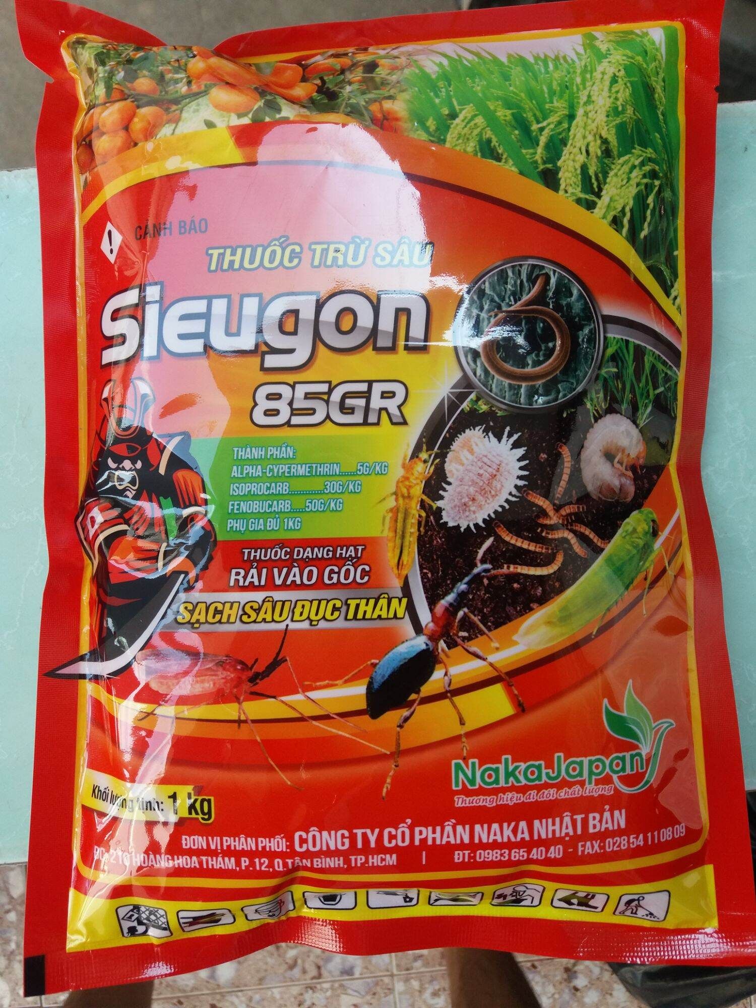 SIEUGON 85GR ĐẶC TRỊ Sâu đục thân, tuyến trùng, sâu đất trên rau màu, khoai lang, cam, quýt, bưởi, thanh long